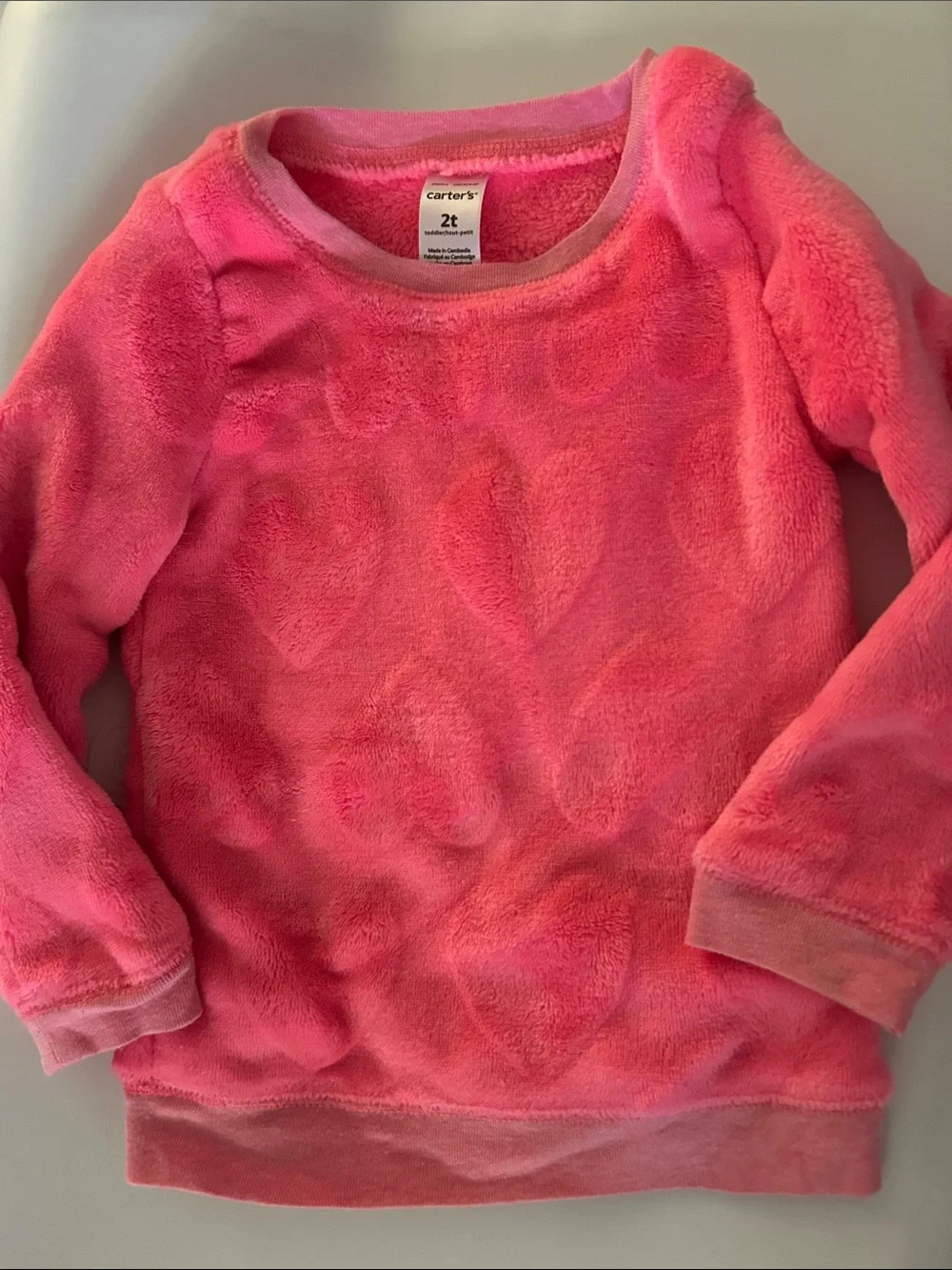 Carter's Hot Pink Fleece Heart Sweatshirt and Gray Knit Leggings